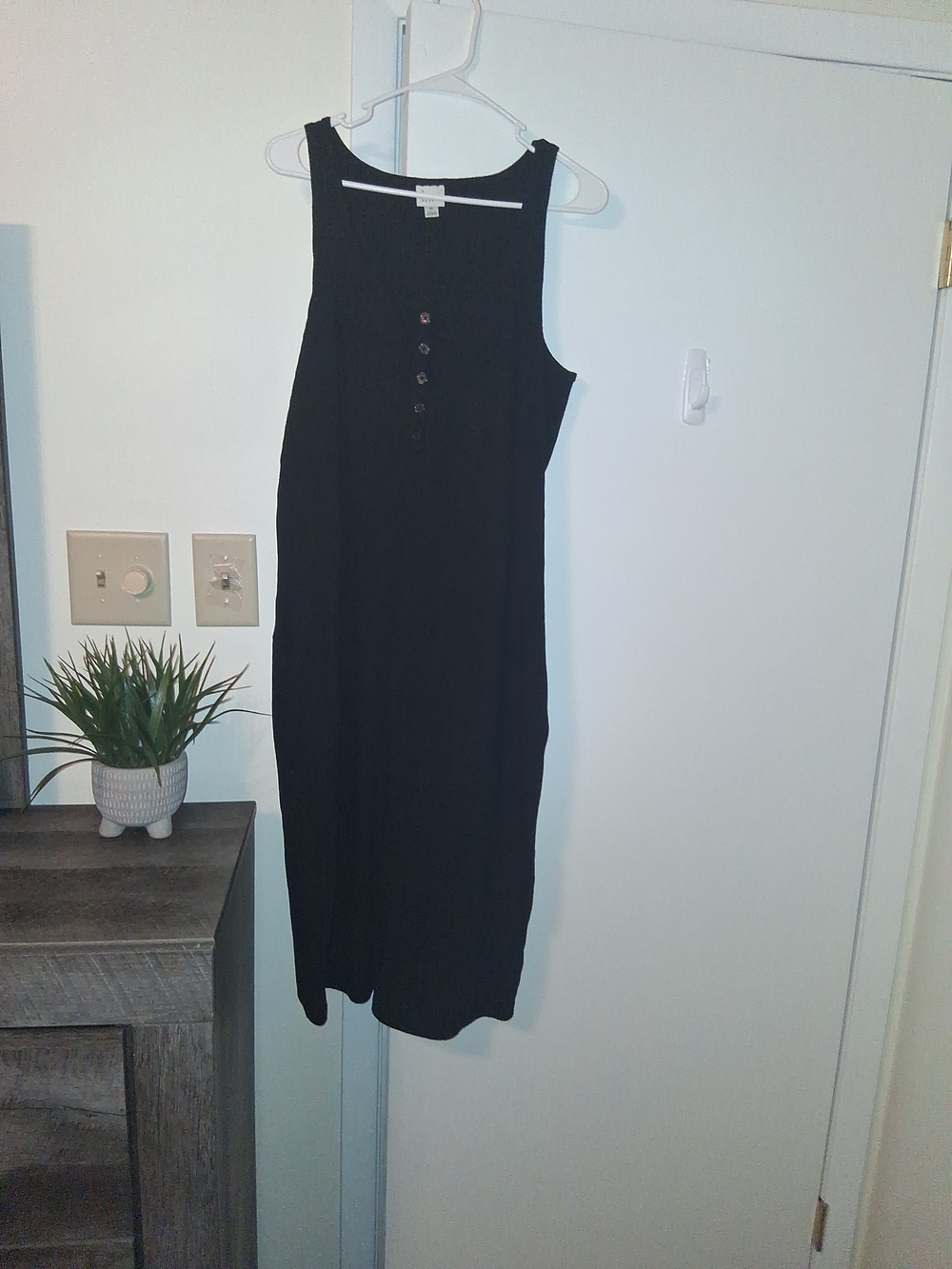 a new day Black Sleeveless Maxi Dress with Button-Front